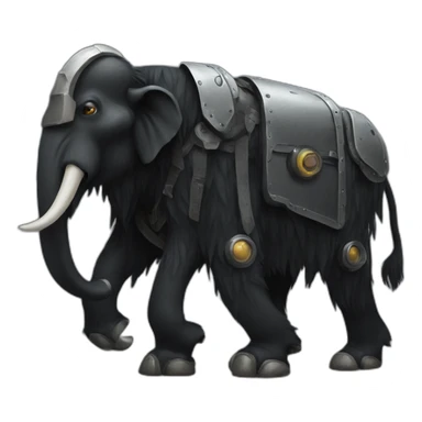 black mammoth bot walking few steps sticker