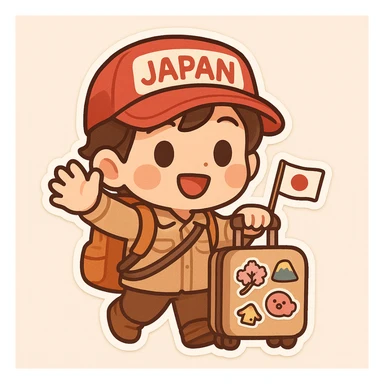 sticker conmemorating landing in japan sticker