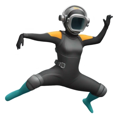 "Design an emoji of a woman dancing in a diving suit." sticker