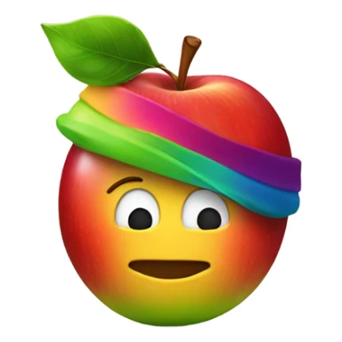 Apple with a hat on  sticker