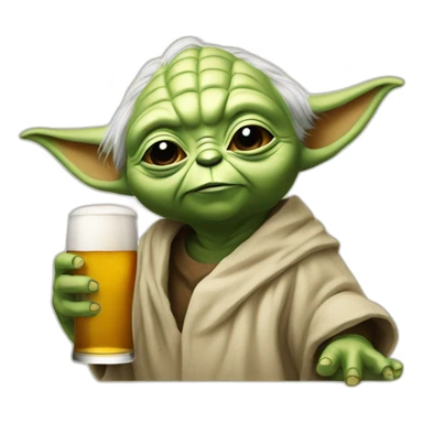 yoda qui boit une biere sticker