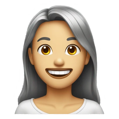 Smiling and biting lips sticker