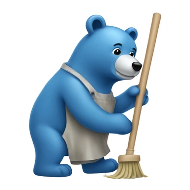 Blue bear cleaning sticker