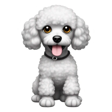 black head and body white, little toy poodle sticker