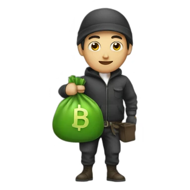 thief with a bag of money sticker