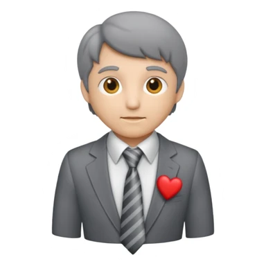  grey heart with necktie  sticker