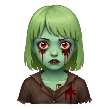 Zombi tradicional menina com franja sticker