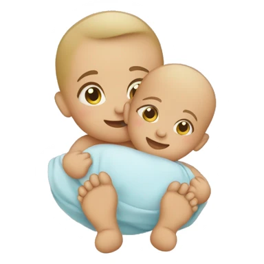 baby carrying another baby sticker