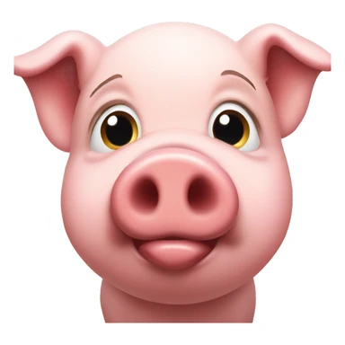 Pig giving a kiss sticker
