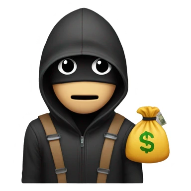 Robber emoji with a money bag sticker