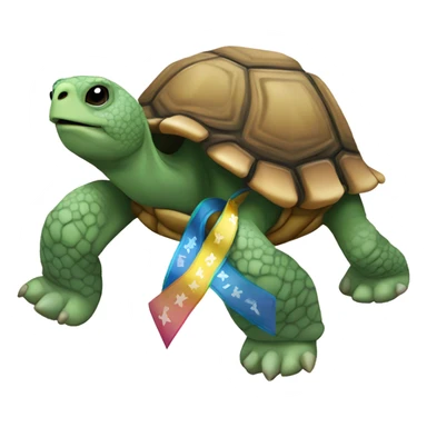 tortoise with ribbons sticker