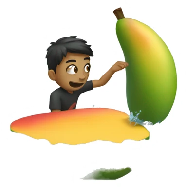 someone dropping a mango into still water sticker