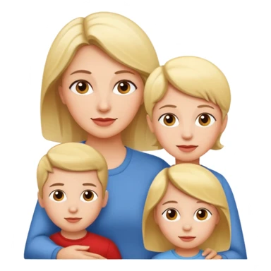 mom and kids white sticker