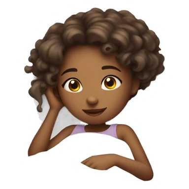 Girl relaxing in bed, girly and cute sticker