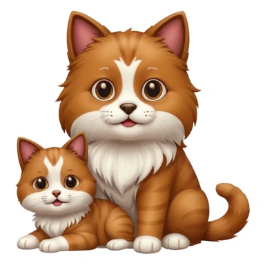 Cat and dog sticker