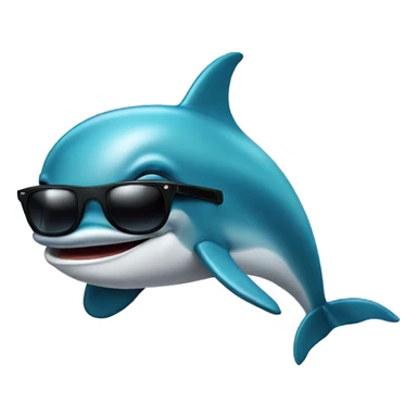 A dolphin wit sunglasses sticker
