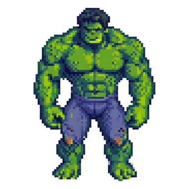 the Hulk pixel art style sticker