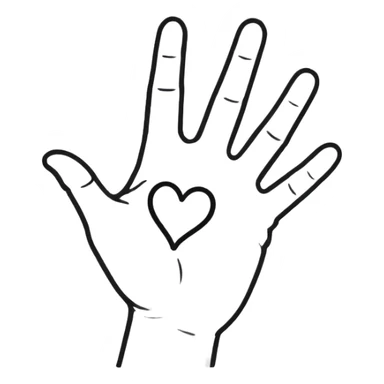 Fineline hand heart  sticker