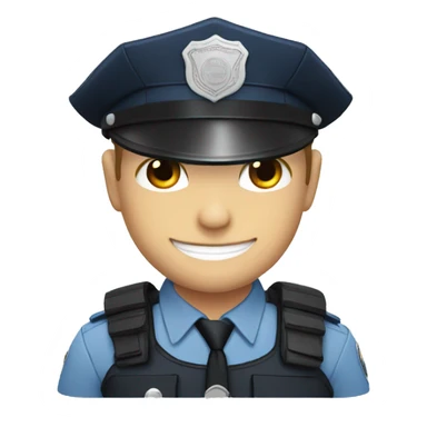 A police man, white skin, happy sticker