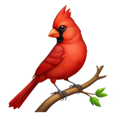 a bright red bird, cardinal sticker