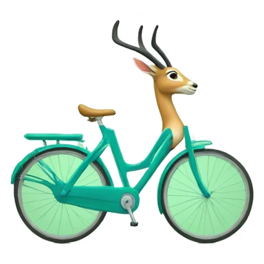 gazelle bleue sur velo vert sticker