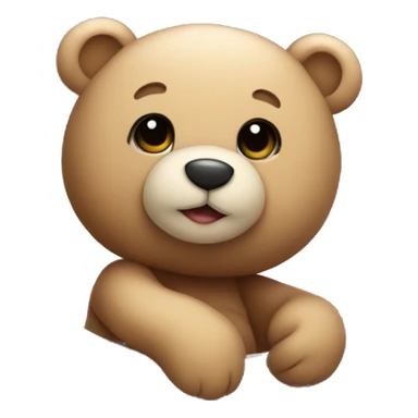 Teddy bear sitting on the moon sticker