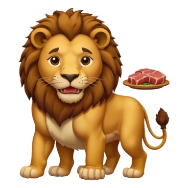 lion eating meat sticker