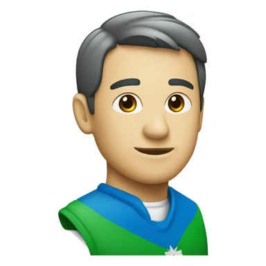 bandera como  en azul y verde con una "J" sticker