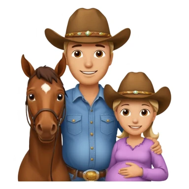 pregnant man  with horse sticker