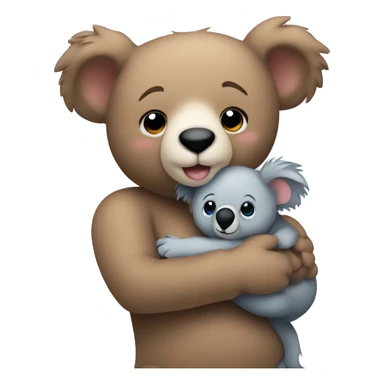 A cute teddy bear holding a cute koala in his arms so tight  sticker