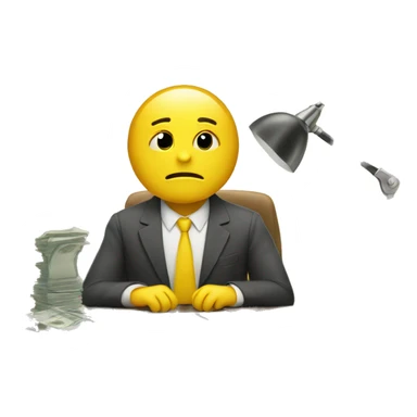 working hard for money desk yellow character sticker