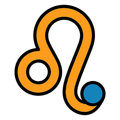 stylized icon of the zodiac sign Leo for July sticker