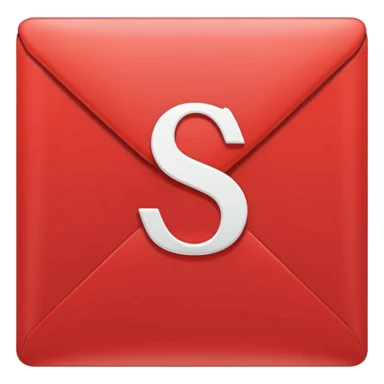 red envelope letter with white "S" logo sticker
