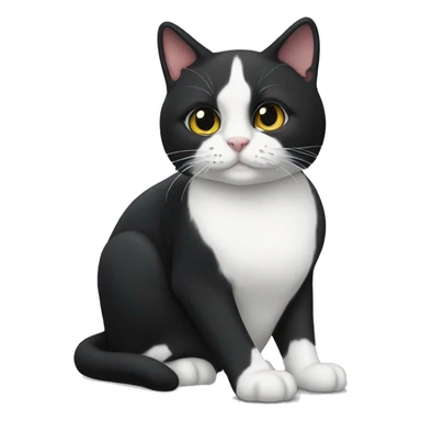 Tuxedo cat with white starting at nose laying down sticker