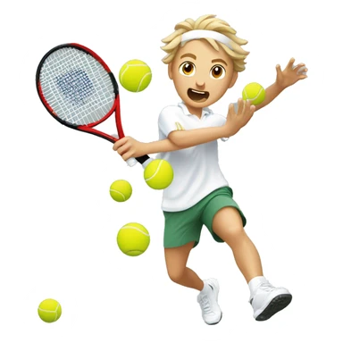 Tennis explosion Caucasian sticker