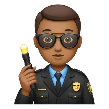 school security, sun glasses, holding flashlight sticker