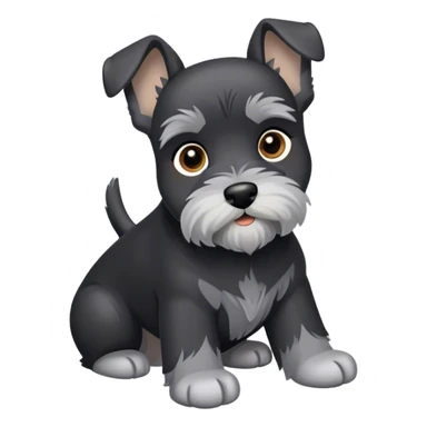 Black coat and gray accented miniature schnauzer  sticker