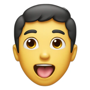 boy tongue out face sticker