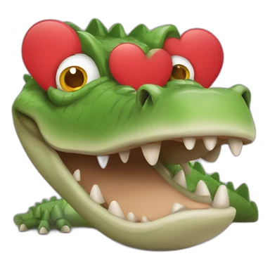 crocodile with heart eyes sticker