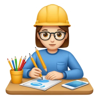 a person engaged in creative work sticker