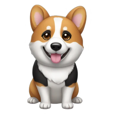 Corgi body wearing panda costume sticker