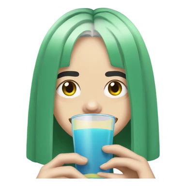 Billie Eilish drinking juice sticker