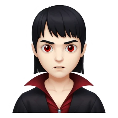 quero a foto de uma vampira com franja de cabelo preto sticker