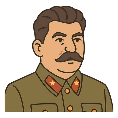 flat toon style portrait of Stalin sticker