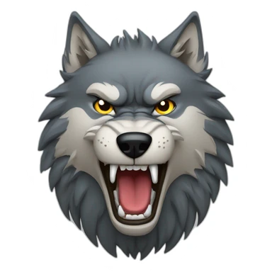 Angry wolf standing sticker