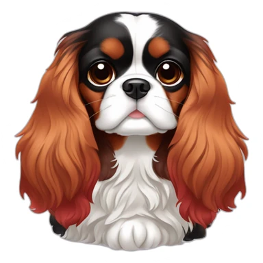 Cavalier King Charles Spaniel tricolor and cherry sticker
