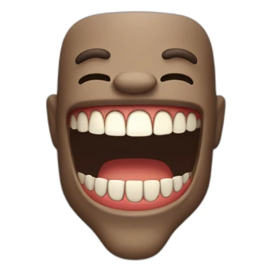 laughing human with sharp teeth sticker