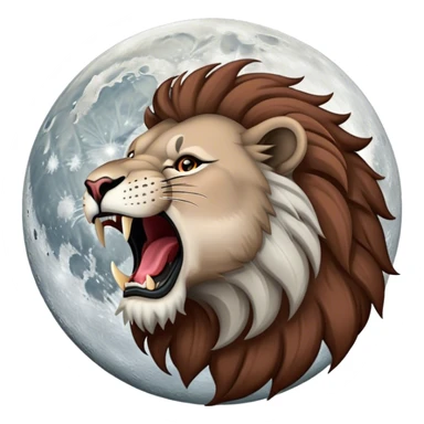 Full snow moon with roaring lion sticker