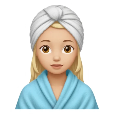 Face care girl hair covered with towel sticker