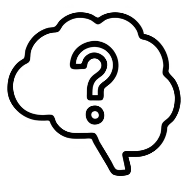 question mark inside brain sticker